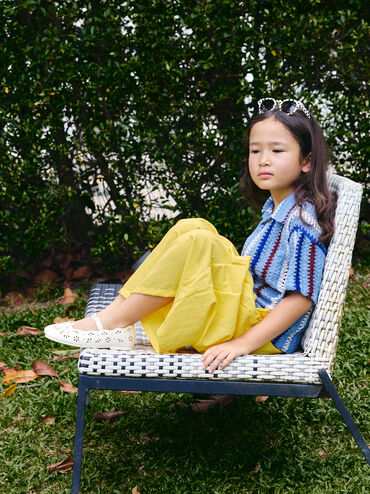 Gi&agrave;y b&uacute;p b&ecirc; b&eacute; g&aacute;i Floral, Trắng, hi-res