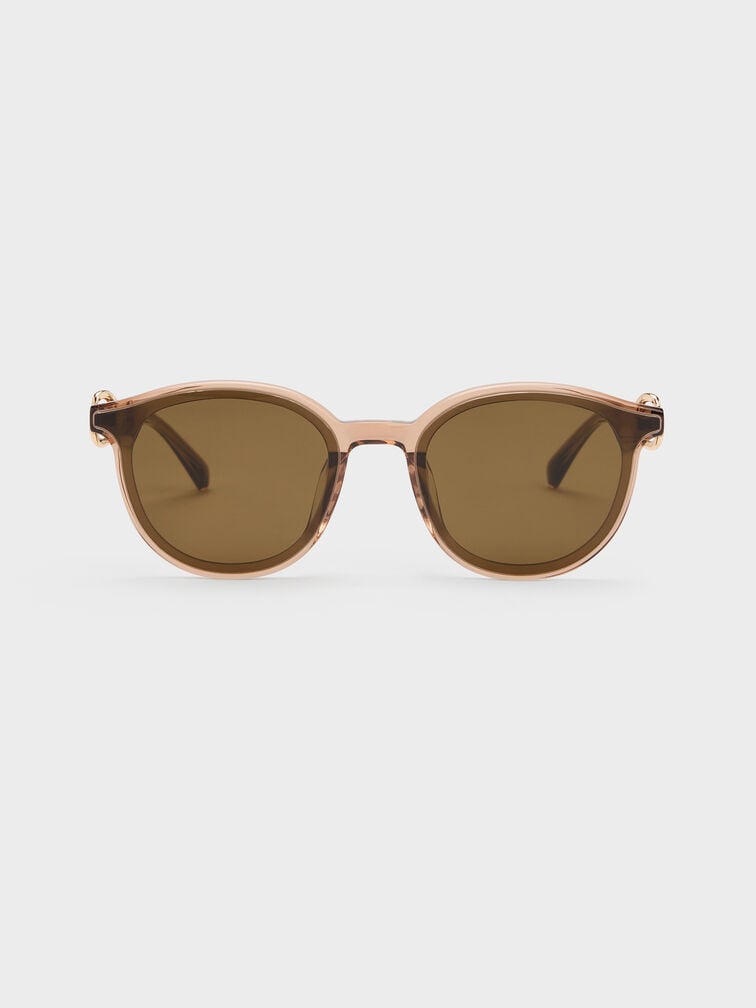 Ciara Heart-Motif Sunglasses, Chestnut Brown, hi-res