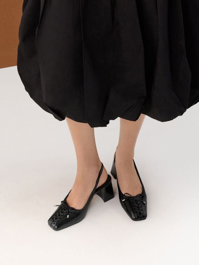 Gi&agrave;y sandals cao g&oacute;t mũi vu&ocirc;ng, Đen, hi-res