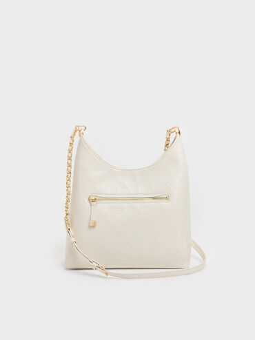 T&uacute;i đeo vai Duo Quilted Front-Pocket, Kem, hi-res