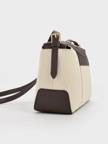 T&uacute;i đeo vai h&igrave;nh thang Roan Canvas, N&acirc;u sẫm, hi-res