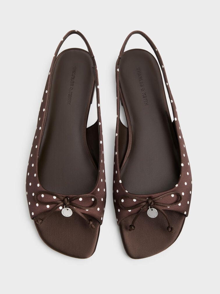Gi&agrave;y sandals đế thấp Imani Polka-Dot, Dark Brown Textured, hi-res
