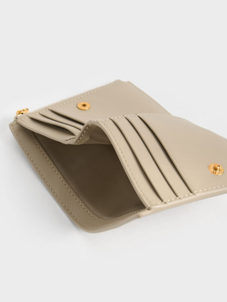 Harmonee Top Zip Small Wallet, Beige, hi-res