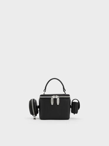Gaia Boxy Top Handle Bag, Noir, hi-res