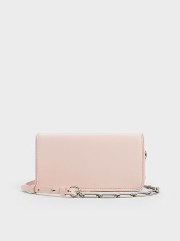 Lane Chain-Handle Wallet, Soft Pink, hi-res