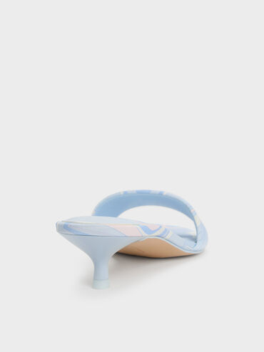 Gi&agrave;y mules cao g&oacute;t Swirl-Print, Xanh nhạt, hi-res