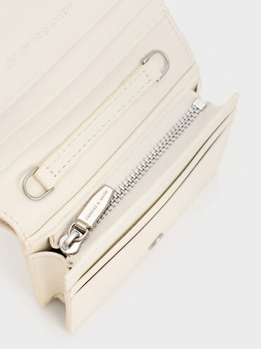 V&iacute; ngắn Sloane Chain-Handle, Kem, hi-res