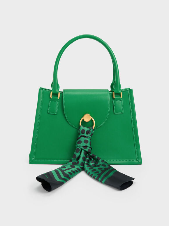 Roza Scarf Trapeze Bag, Green, hi-res