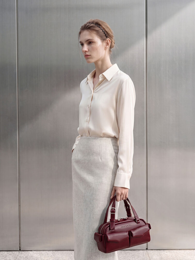 T&uacute;i x&aacute;ch phom chữ nhật Rachel, Đỏ burgundy, hi-res