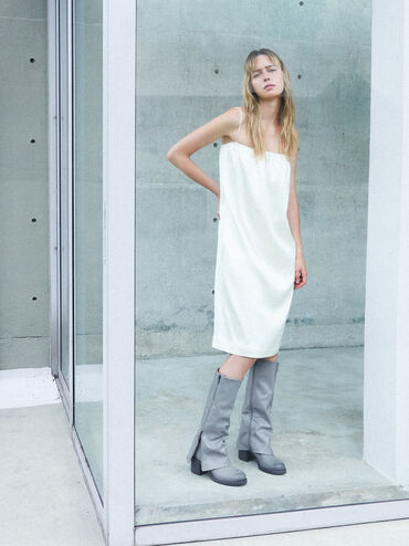 Gi&agrave;y boots cao g&oacute;t Louise Burnished, X&aacute;m nhạt, hi-res
