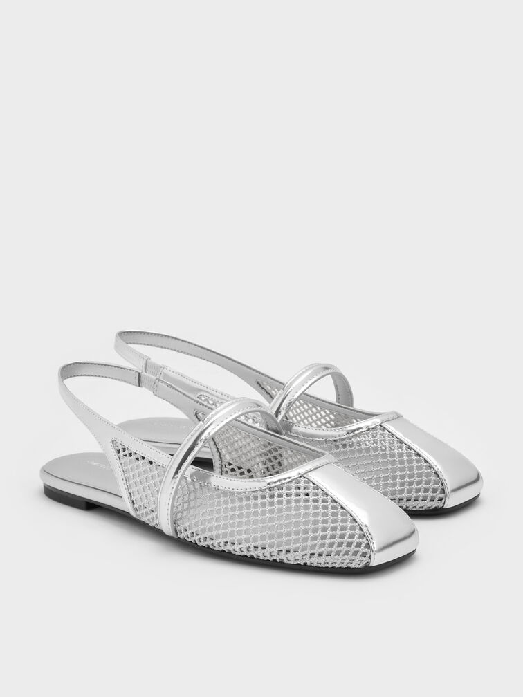 Gi&agrave;y sandals mũi tr&ograve;n Ellory, Bạc, hi-res