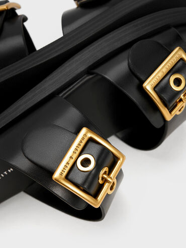 D&eacute;p quai ngang Buckled Double Strap, Đen, hi-res