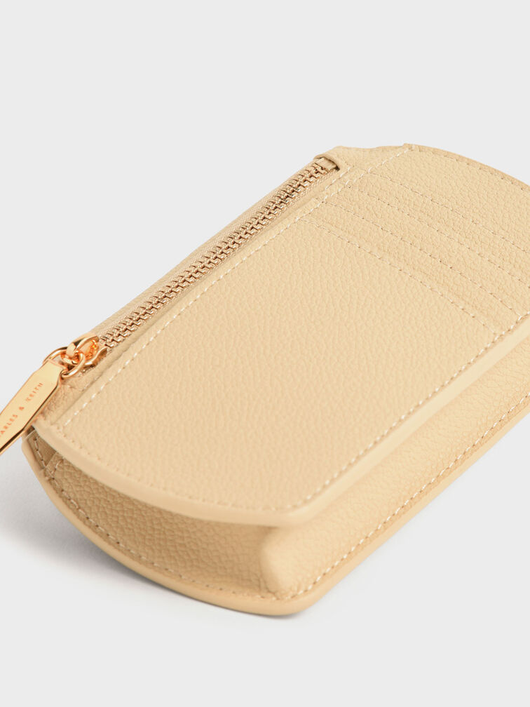 Selby Front Flap Curved Wristlet, Beige, hi-res