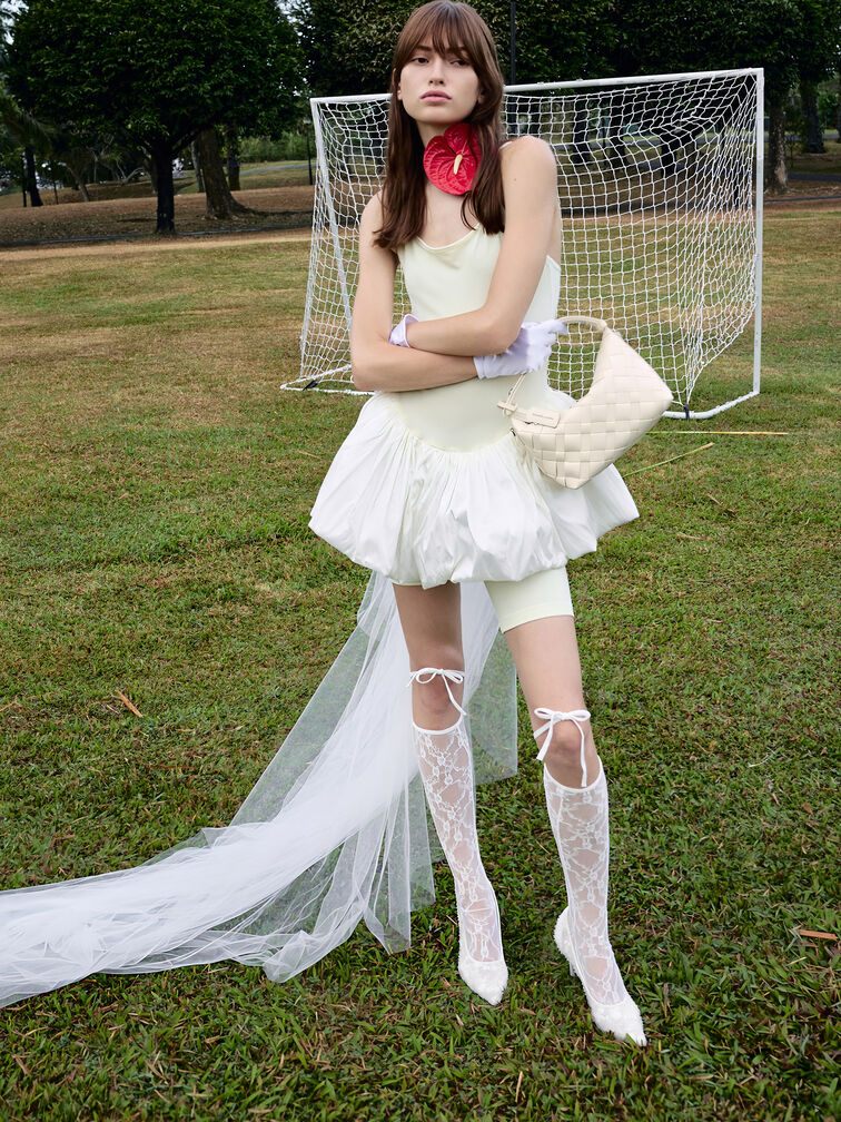 Ivette Woven Shoulder Bag, Cream, hi-res