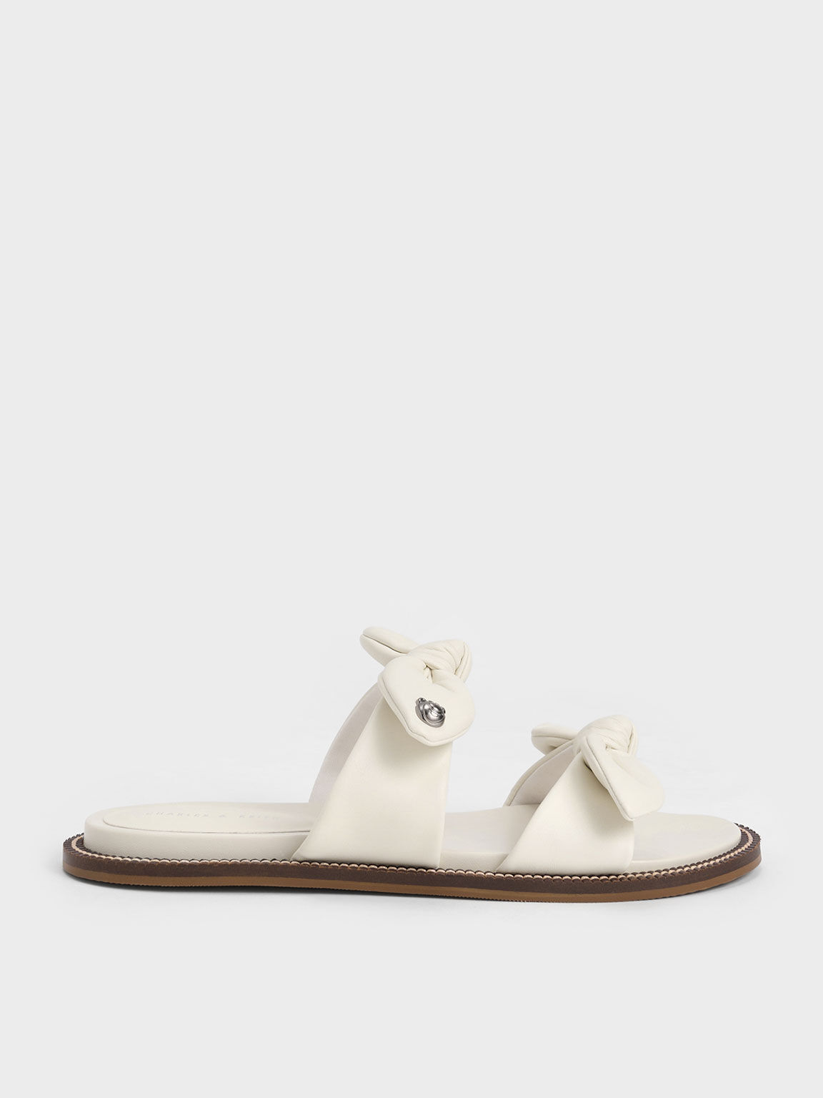 Giày sandals quai ngang Lotso Double Knotted, Phấn, hi-res