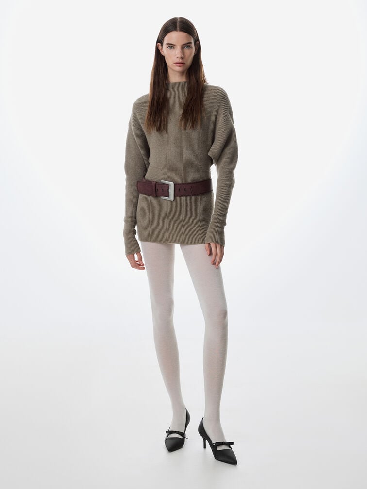 Gi&agrave;y cao g&oacute;t b&iacute;t mũi Venetia Satin, Đen họa tiết, hi-res