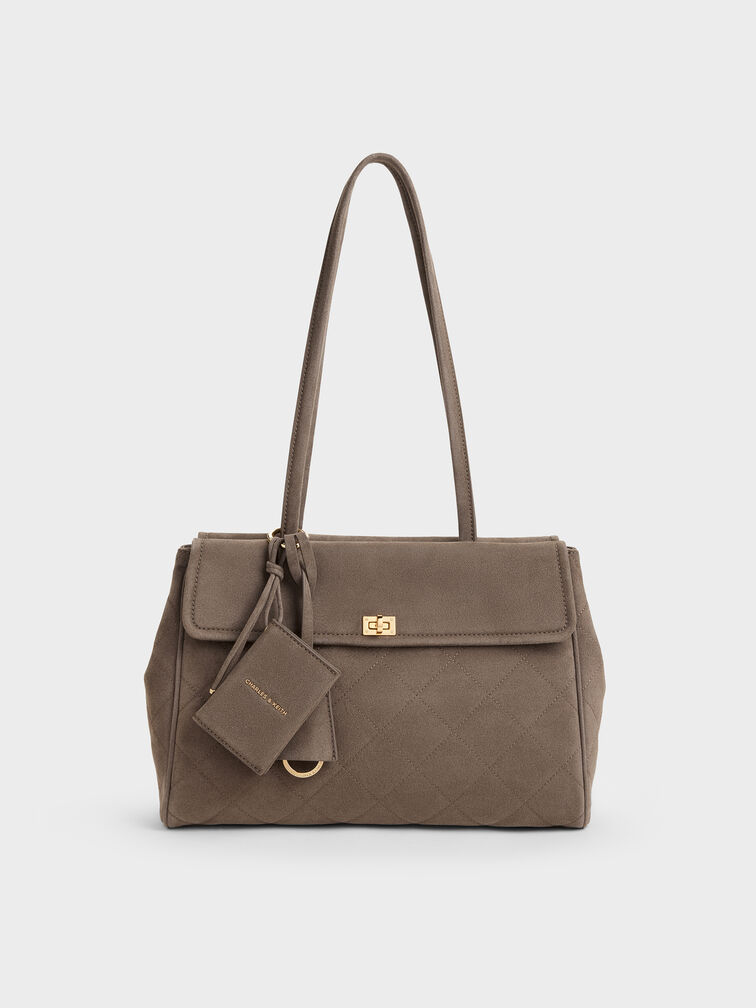 T&uacute;i tote chần b&ocirc;ng XL Apfra, Stone Grey, hi-res