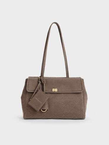 T&uacute;i tote chần b&ocirc;ng XL Apfra, Stone Grey, hi-res
