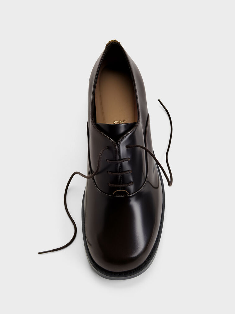Daena Leather Oxfords, Dark Brown, hi-res
