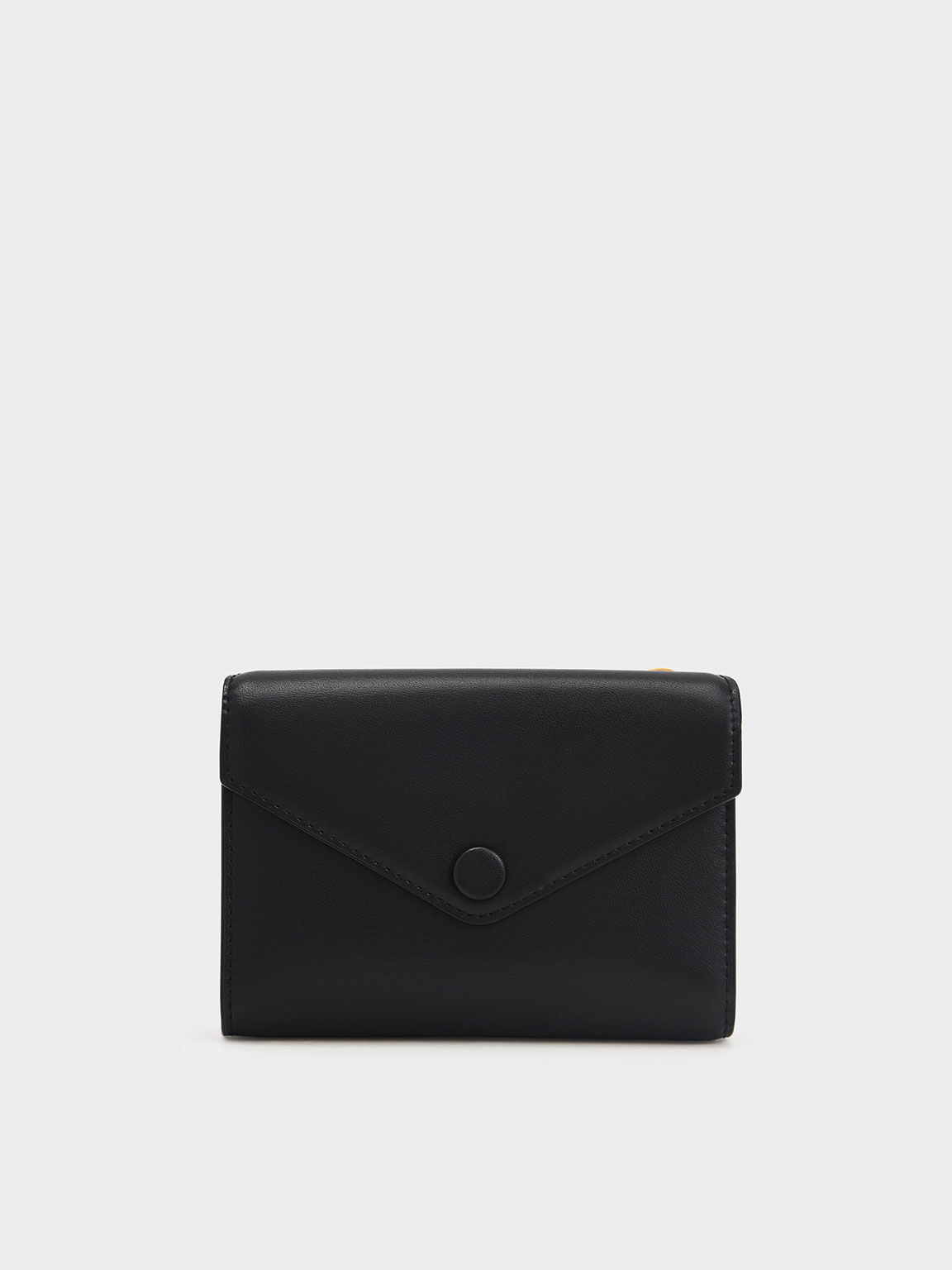 Amber Snap-Button Envelope Card Holder, Black, hi-res