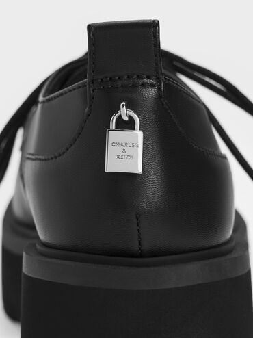 Griselda Ridged-Sole Derbys, Black, hi-res