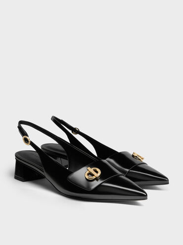 Marley Slingback Pumps, Black Boxed, hi-res