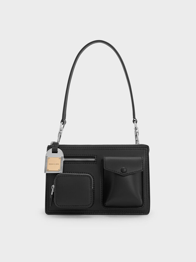 Austen Multi-Pocket Shoulder Bag, Noir, hi-res