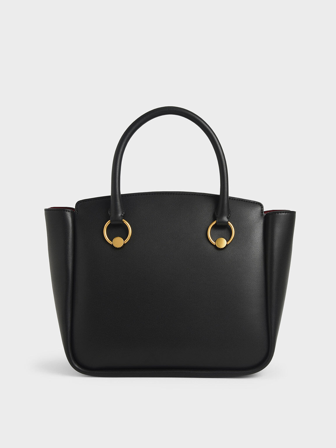 Becca Ring-Detail Large Hobo Bag, Black, hi-res