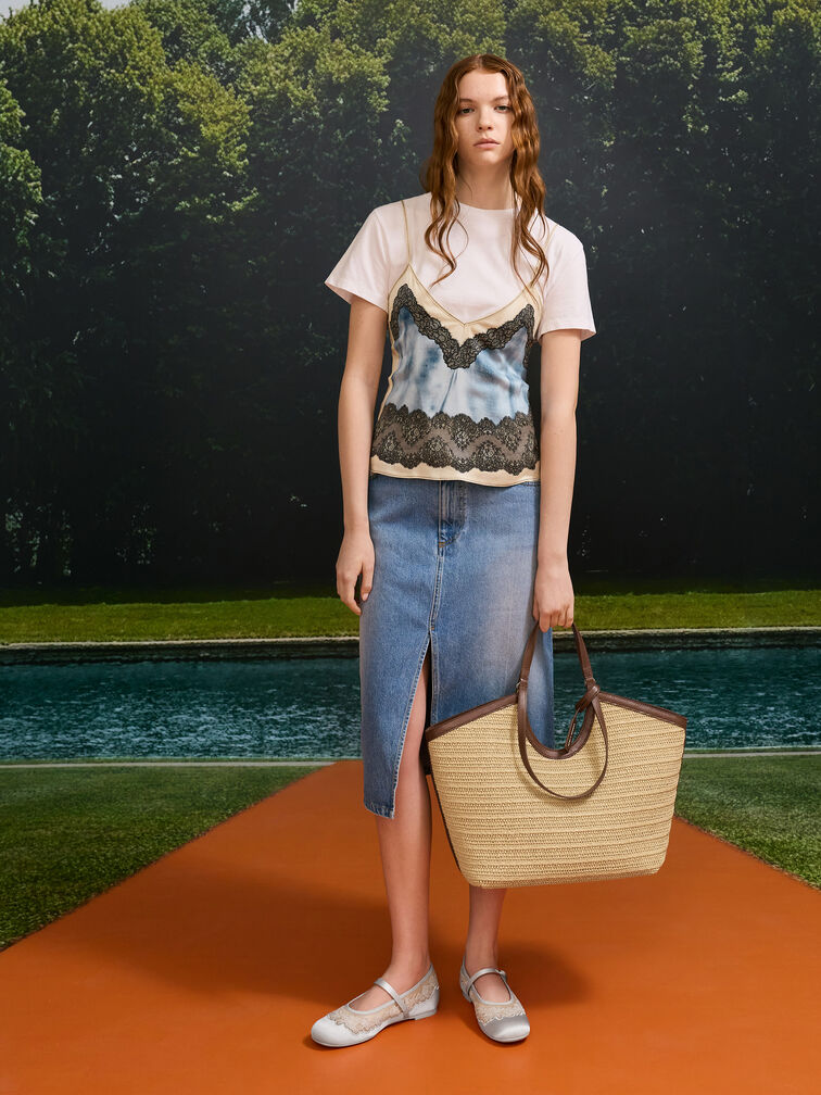 Ivette Raffia Woven Tote Bag, Multi, hi-res