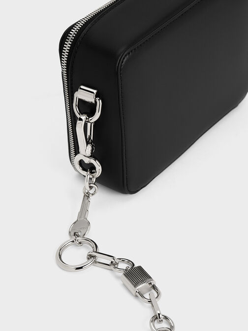 Túi đeo chéo Lock & Key Chain, Noir, hi-res