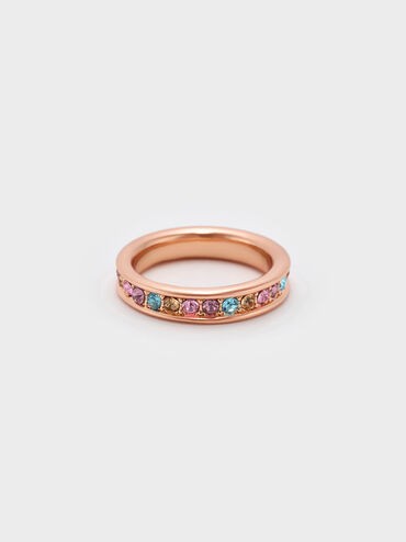 Maeve Crystal-Embellished Ring, Rose Gold, hi-res