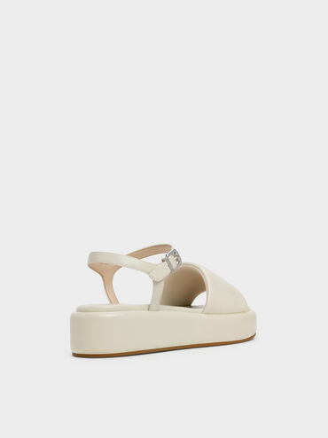 Ankle-Strap Flatform Sandals, Chalk, hi-res