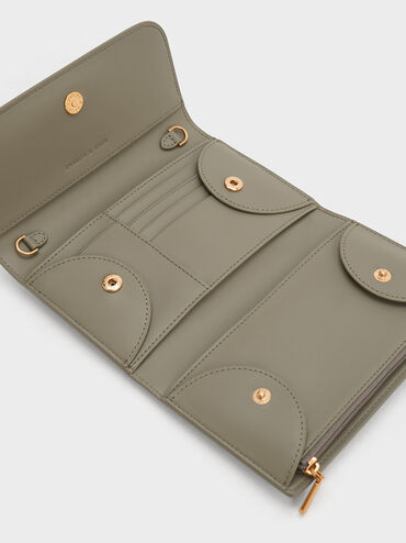V&iacute; d&agrave;i nắp gập Magnetic Front Flap, Khaki, hi-res
