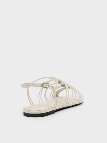 Gi&agrave;y sandals đế bệt Georgie Linen, Phấn, hi-res