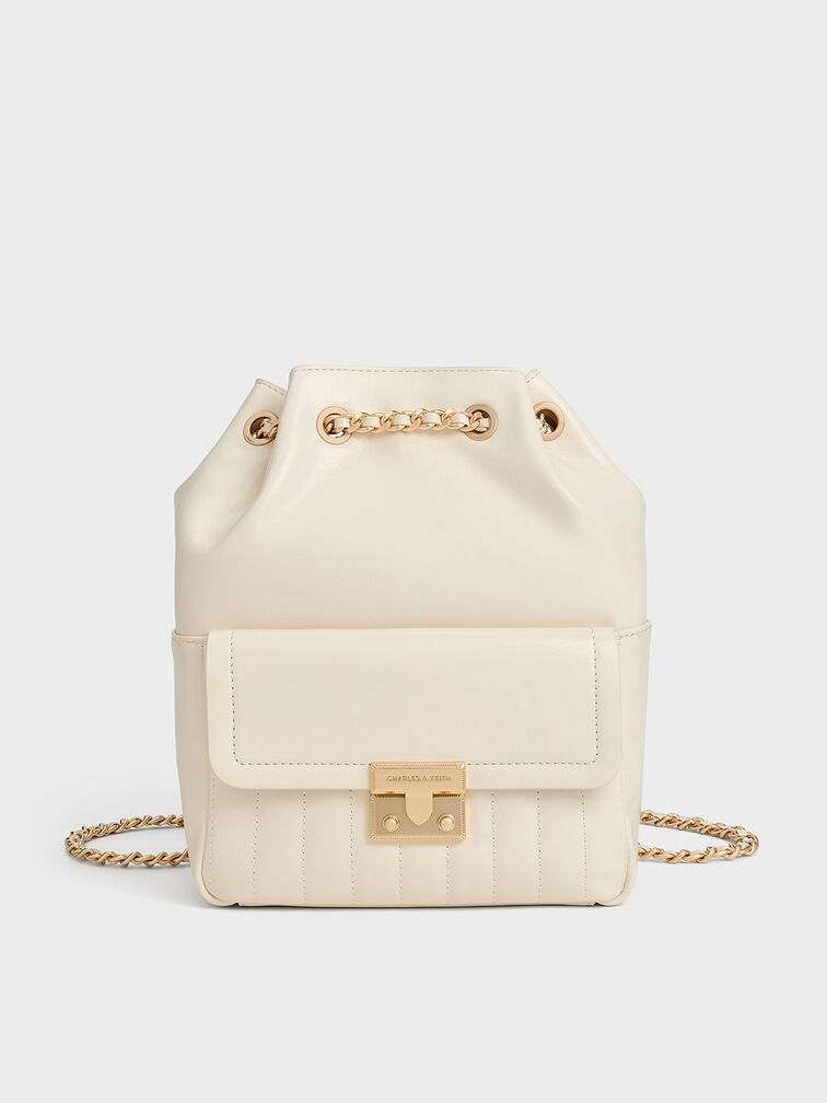 Donna Crinkle-Effect Backpack, Cream, hi-res