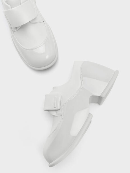 Giày lười đế trụ Pixie Patent Platform, Trắng, hi-res