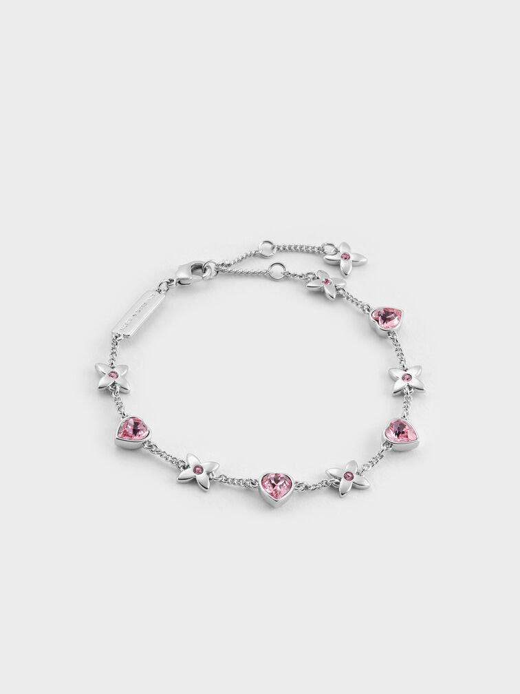Gift Set: Flower Chain Shoulder Bag With Jewellery Set, Soft Pink, hi-res