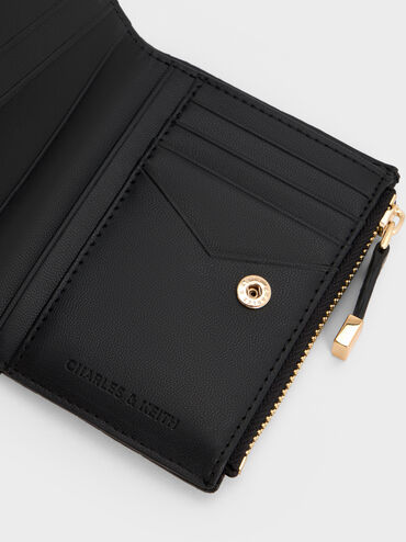 Ví ngắn dáng gập Duo Quilted, Đen, hi-res