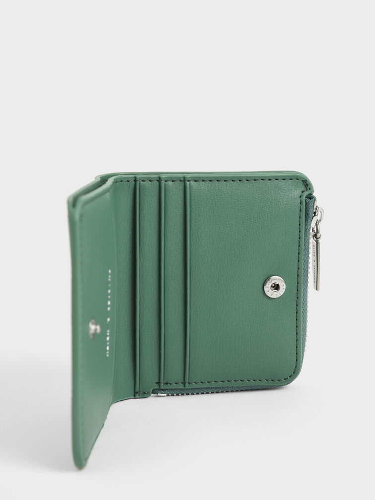 Zip Around Card Holder, Green, hi-res