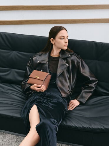 Túi đeo chéo phom chữ nhật Chance, Chocolate, hi-res