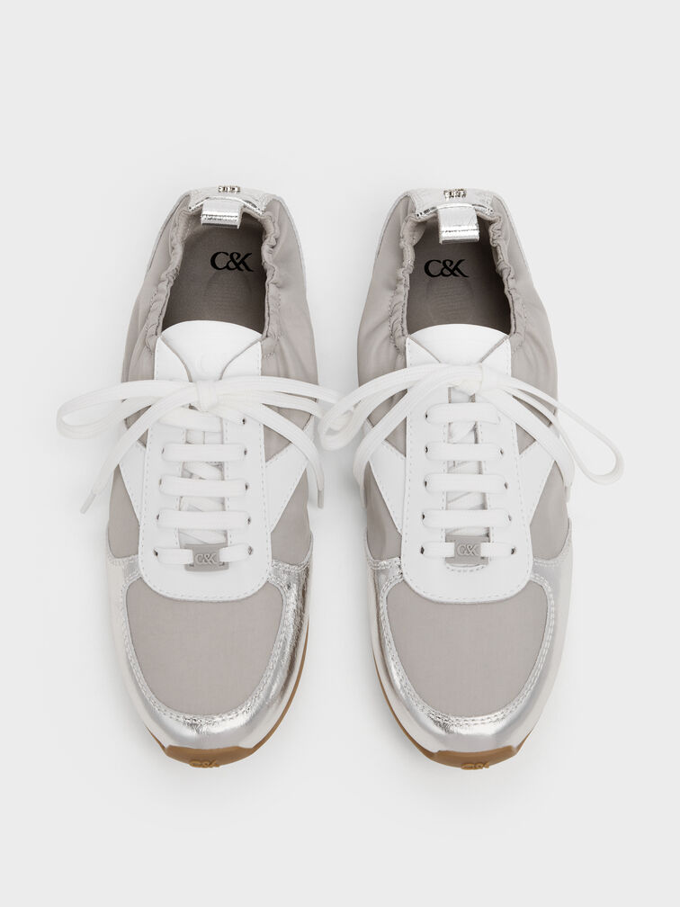 Gi&agrave;y sneakers cổ thấp Jace, Bạc, hi-res