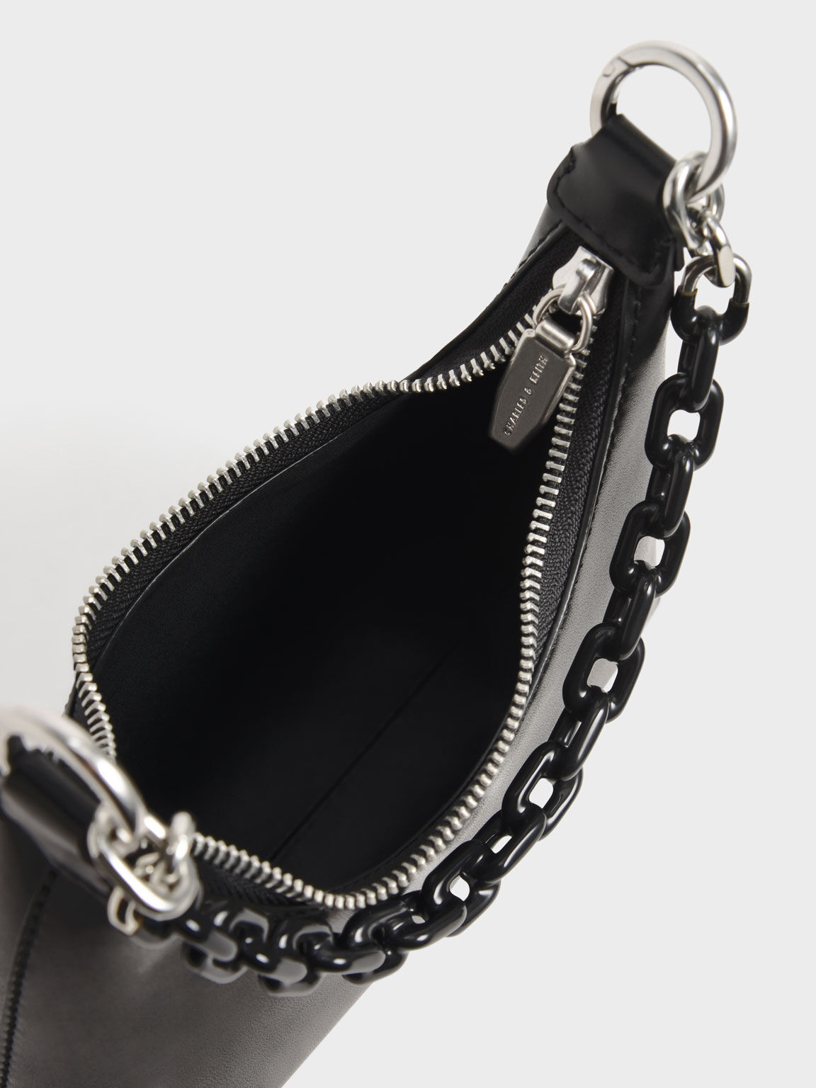 Koi Chain Handle Shoulder Bag, Black, hi-res