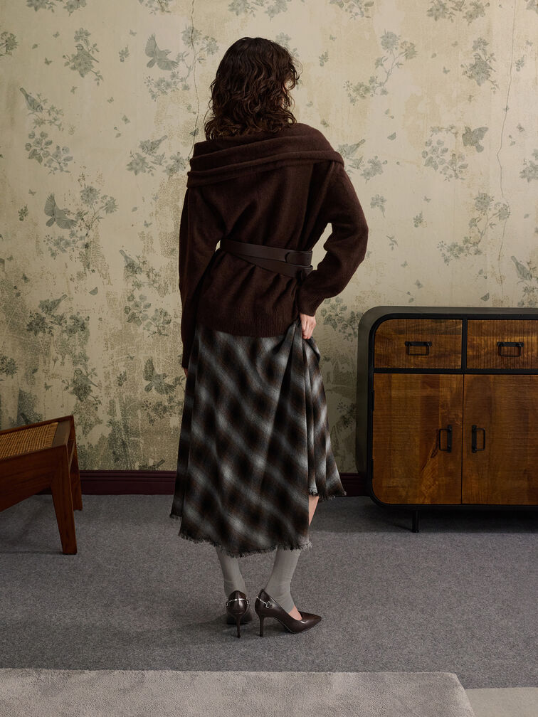 Giày cao gót bít mũi Erinna Metallic-Accent, Đỏ burgundy, hi-res