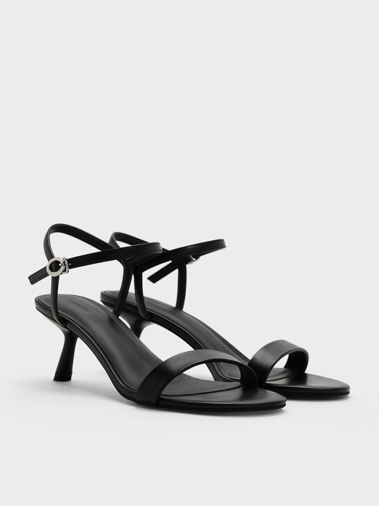 Giày sandals cao gót Slant-Heel, Đen, hi-res