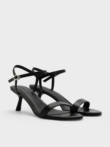 Giày sandals cao gót Slant-Heel, Đen, hi-res