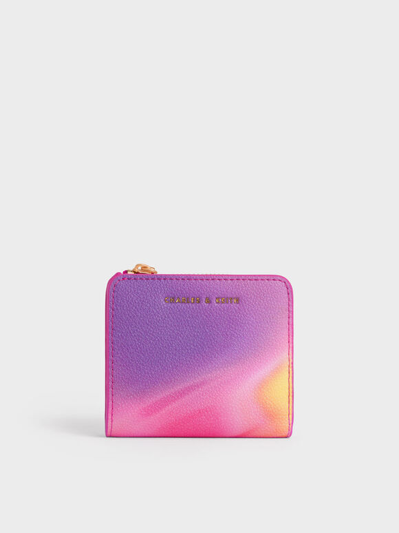 Holographic Snap Button Cardholder, Holographic, hi-res