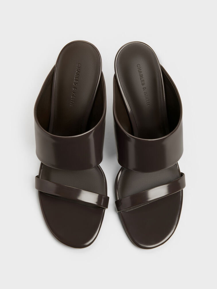 Gi&agrave;y mules đế xuồng quai ngang, N&acirc;u đậm, hi-res