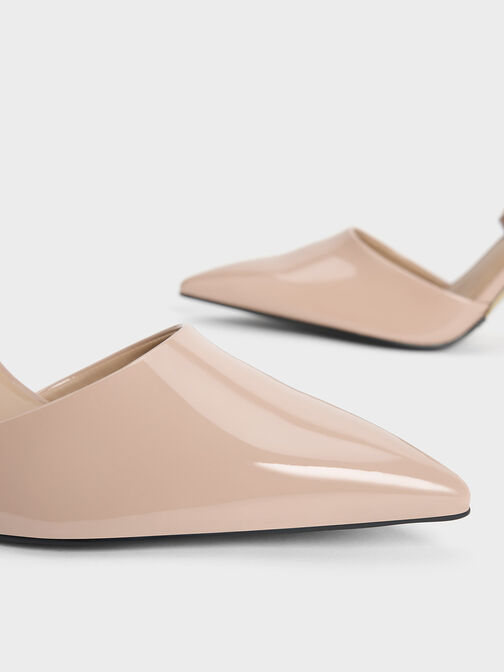 Giày cao gót mũi nhọn Patent Ankle-Strap, Nude, hi-res