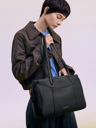 Raon Tote Bag, Black, hi-res