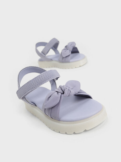 Giày sandals trẻ em Nylon Knotted, Xám hoa lilac, hi-res